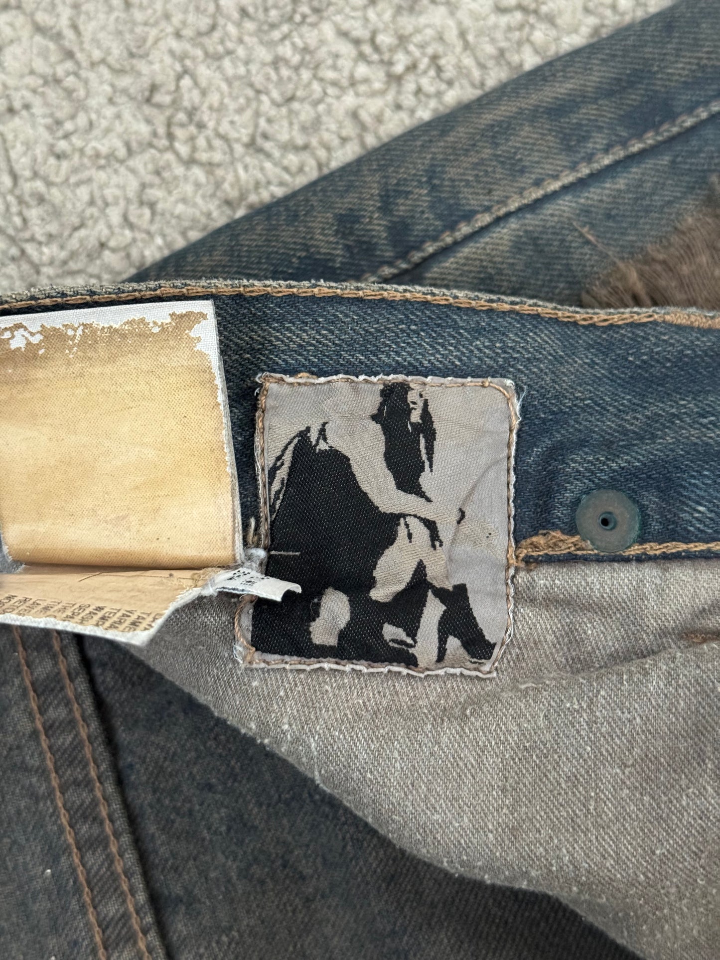 SS09 Rick Owens DRKSHDW Mudwash Distress Detroit Denim Jeans