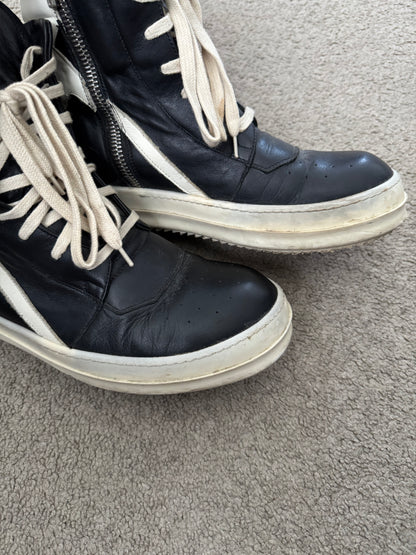 SS14 Rick Owens Black & White Geobasket High Top Sneakers