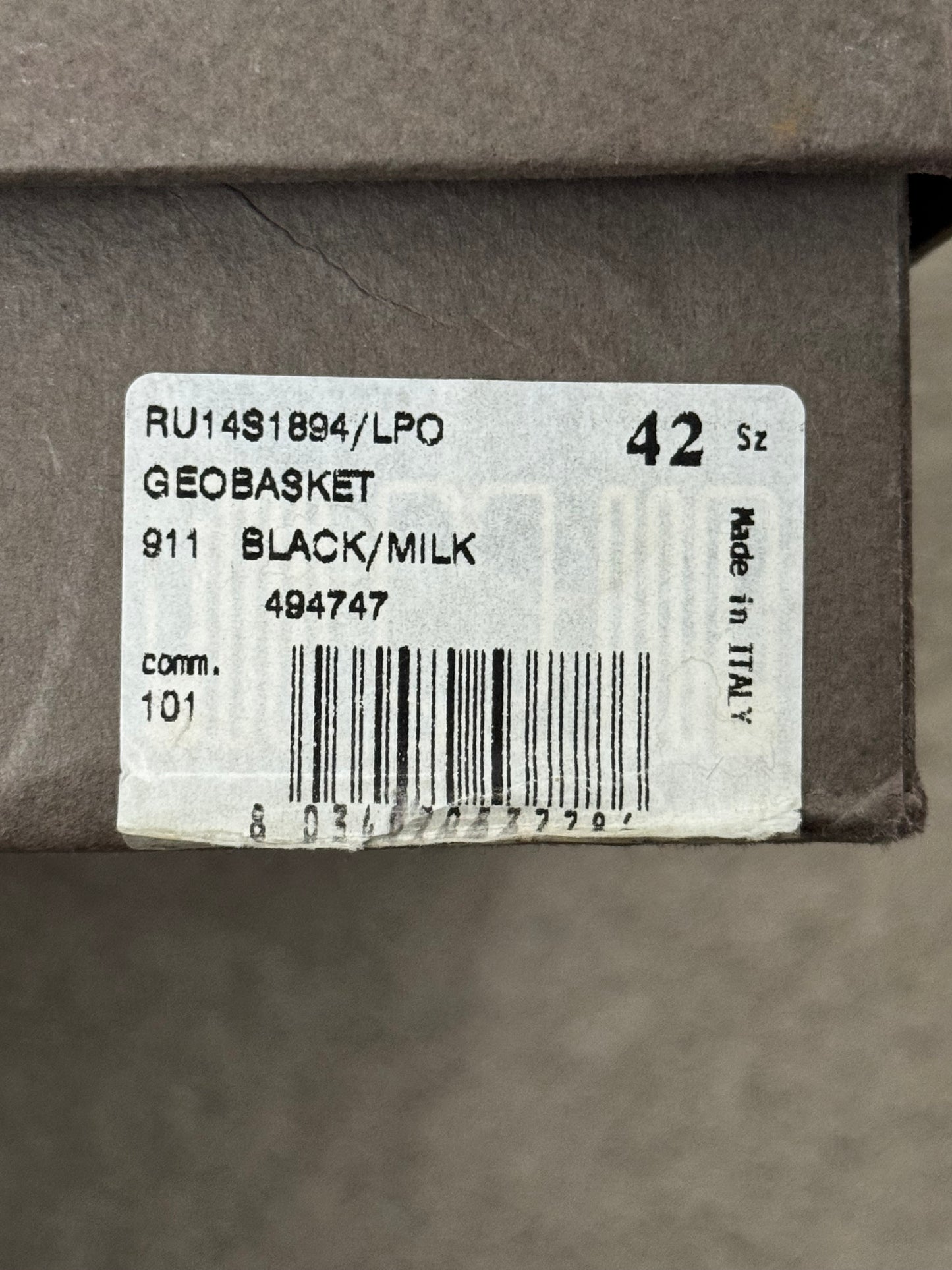 SS14 Rick Owens Black & White Geobasket High Top Sneakers