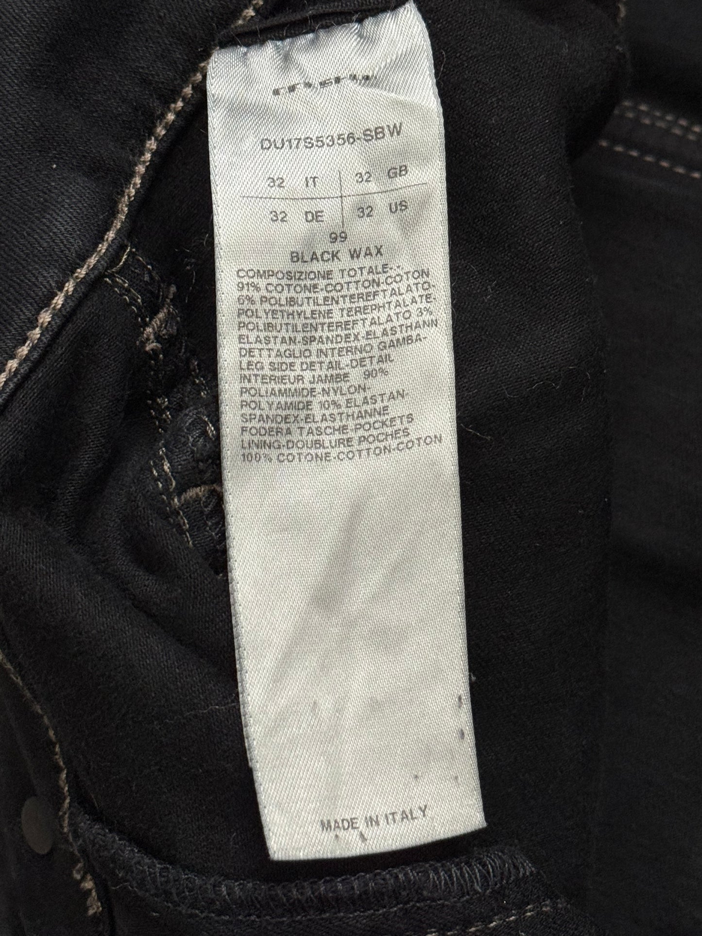 SS17 Rick Owens DRKSHDW Black Waxed Memphis Biker Denim Jeans