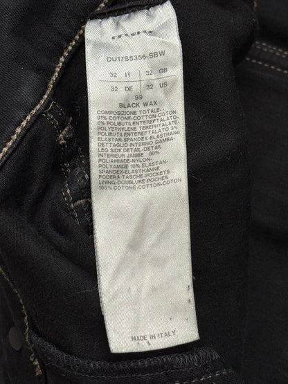 SS17 Rick Owens DRKSHDW Black Waxed Memphis Biker Denim Jeans