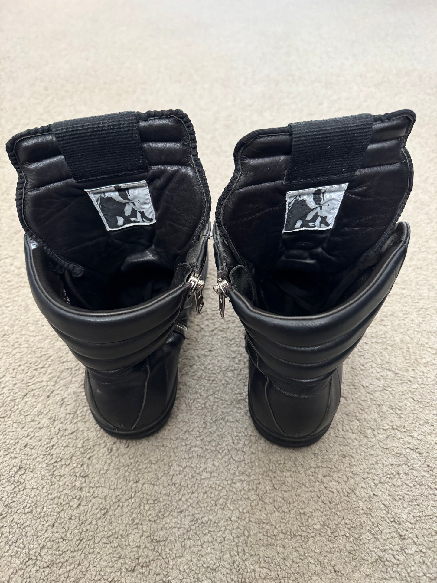 SS14 Rick Owens Triple Black Geobasket High Top Sneakers