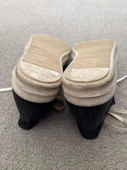 FW21 Rick Owens DRKSHDW Black Waxed Low Ramones Sneakers