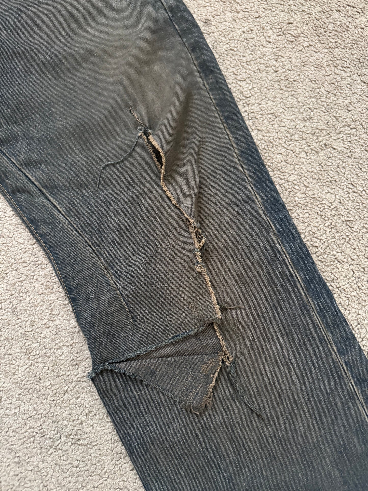 SS09 Rick Owens DRKSHDW Mudwash Distress Detroit Denim Jeans