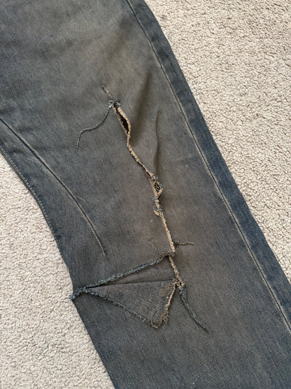 SS09 Rick Owens DRKSHDW Mudwash Distress Detroit Denim Jeans