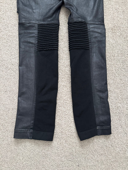 SS17 Rick Owens DRKSHDW Black Waxed Memphis Biker Denim Jeans