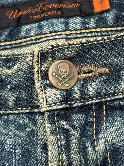 SS05 Undercover "But Beautiful" 60 Distressed Patch Denim Jeans