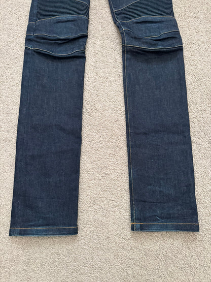 SS15 Balmain by Olivier Rousteing Raw Zip Biker Denim Jeans