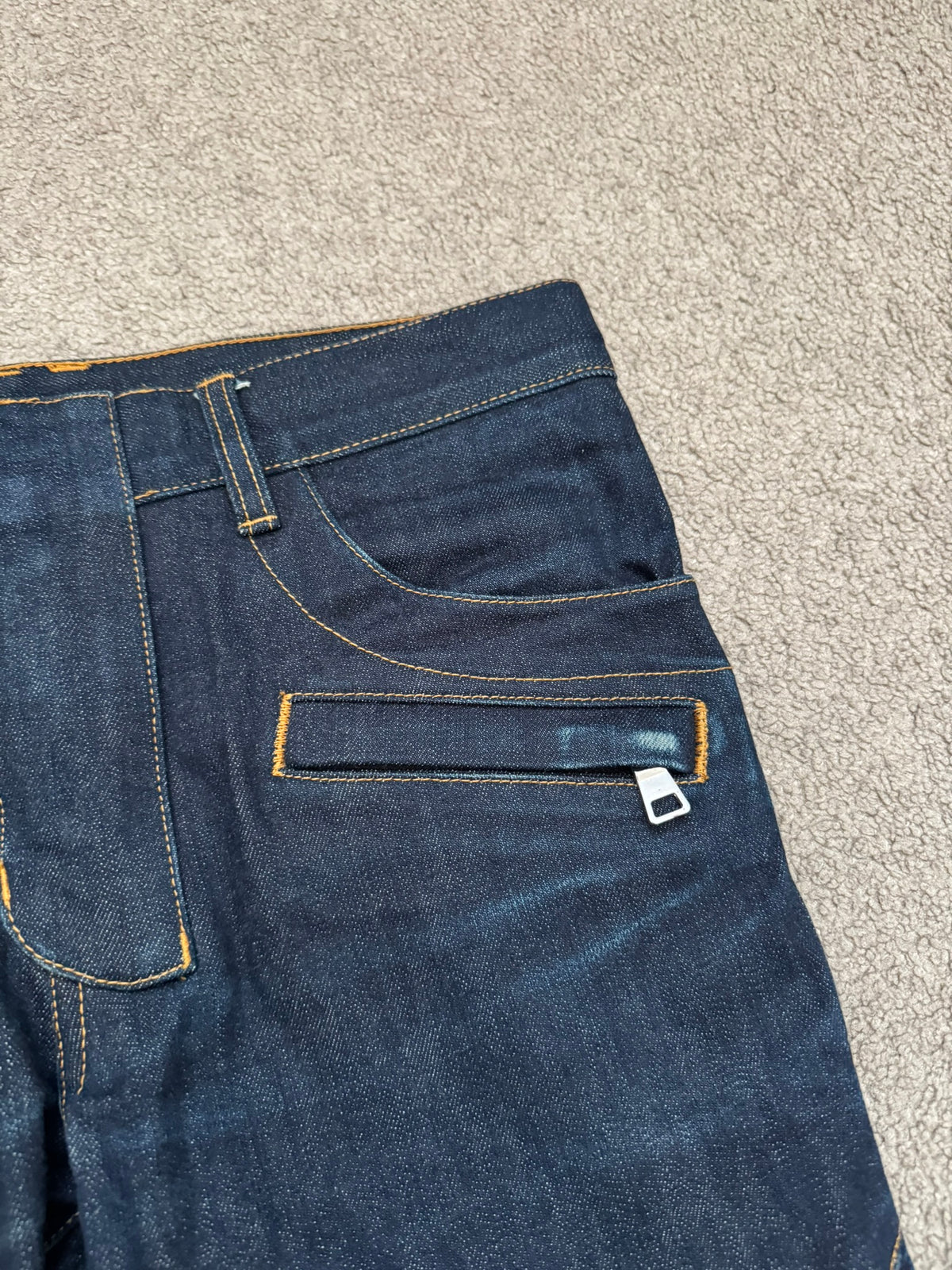 SS15 Balmain by Olivier Rousteing Raw Zip Biker Denim Jeans