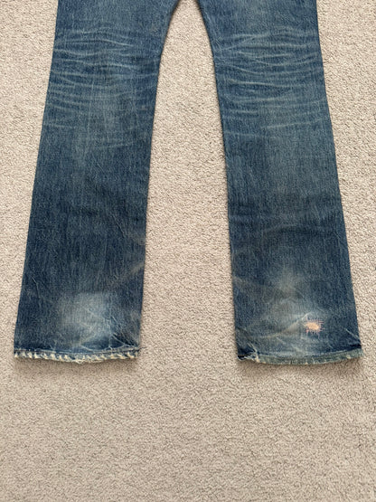 SS05 Undercover "But Beautiful" 60 Distressed Patch Denim Jeans