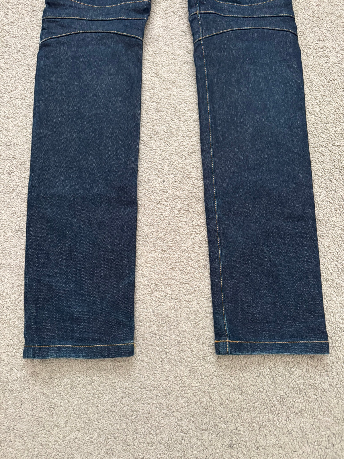 SS15 Balmain by Olivier Rousteing Raw Zip Biker Denim Jeans