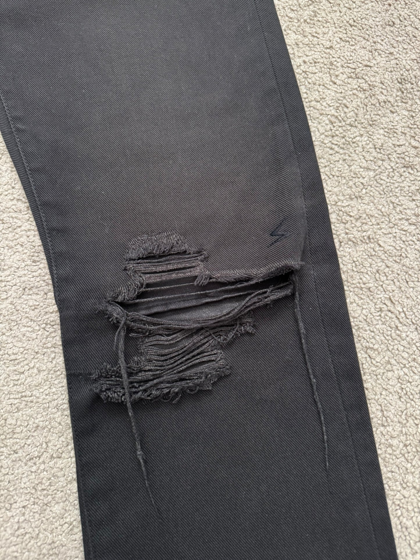 AW05 Undercover "Arts & Crafts" Leather Cummerbund Denim Jeans