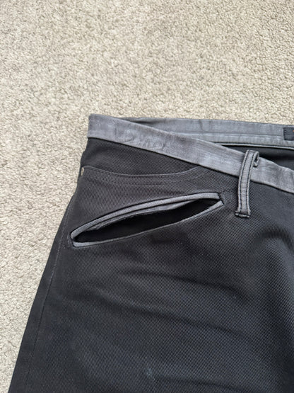 AW05 Undercover "Arts & Crafts" Leather Cummerbund Denim Jeans