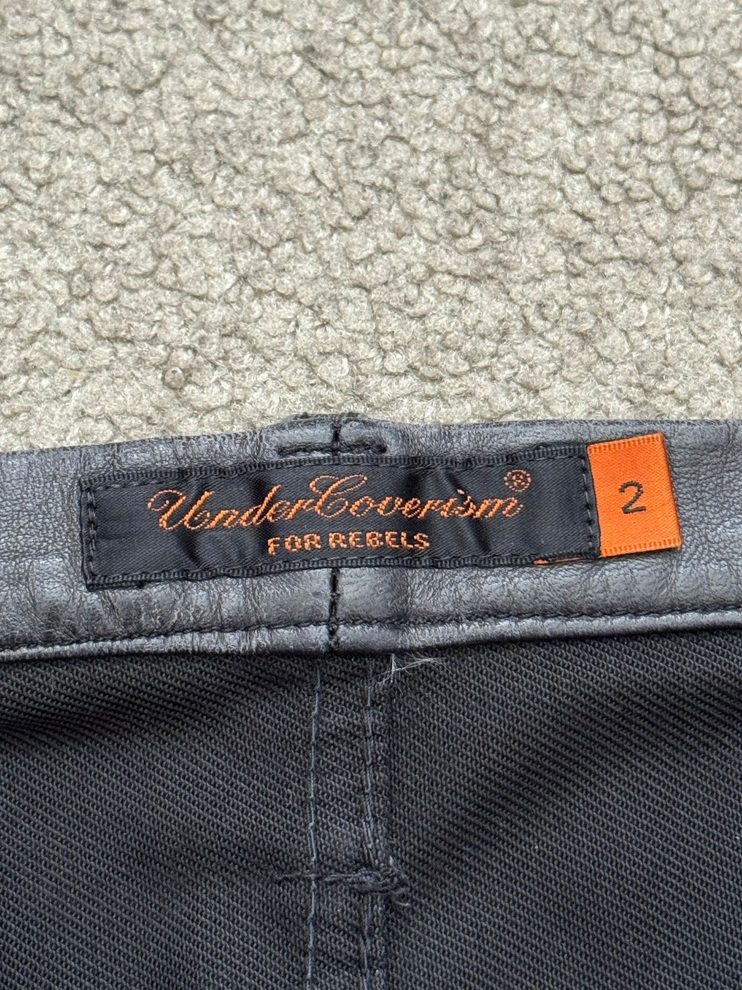 AW05 Undercover "Arts & Crafts" Leather Cummerbund Denim Jeans