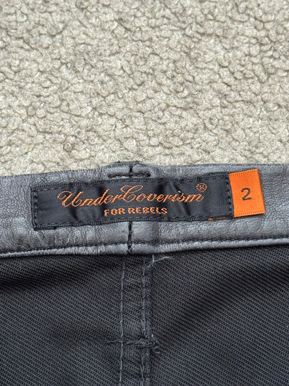 AW05 Undercover "Arts & Crafts" Leather Cummerbund Denim Jeans