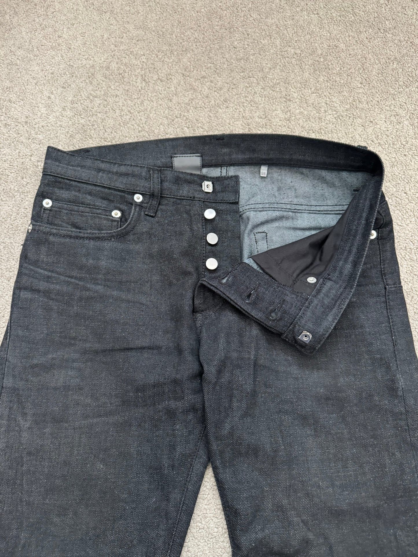 AW07 Dior Homme by Hedi Slimane "Navigate" Black Raw Denim Jeans