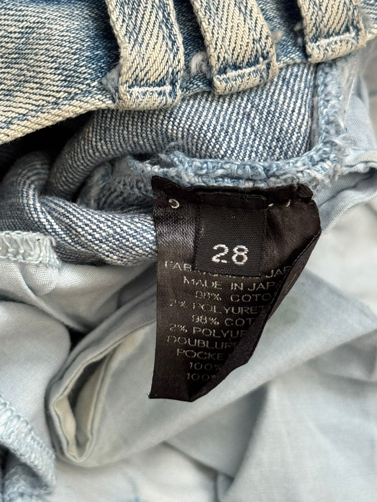 SS15 Balmain by Olivier Rousteing Ice Blue Zip Biker Denim Jeans