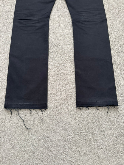AW05 Undercover "Arts & Crafts" Leather Cummerbund Denim Jeans