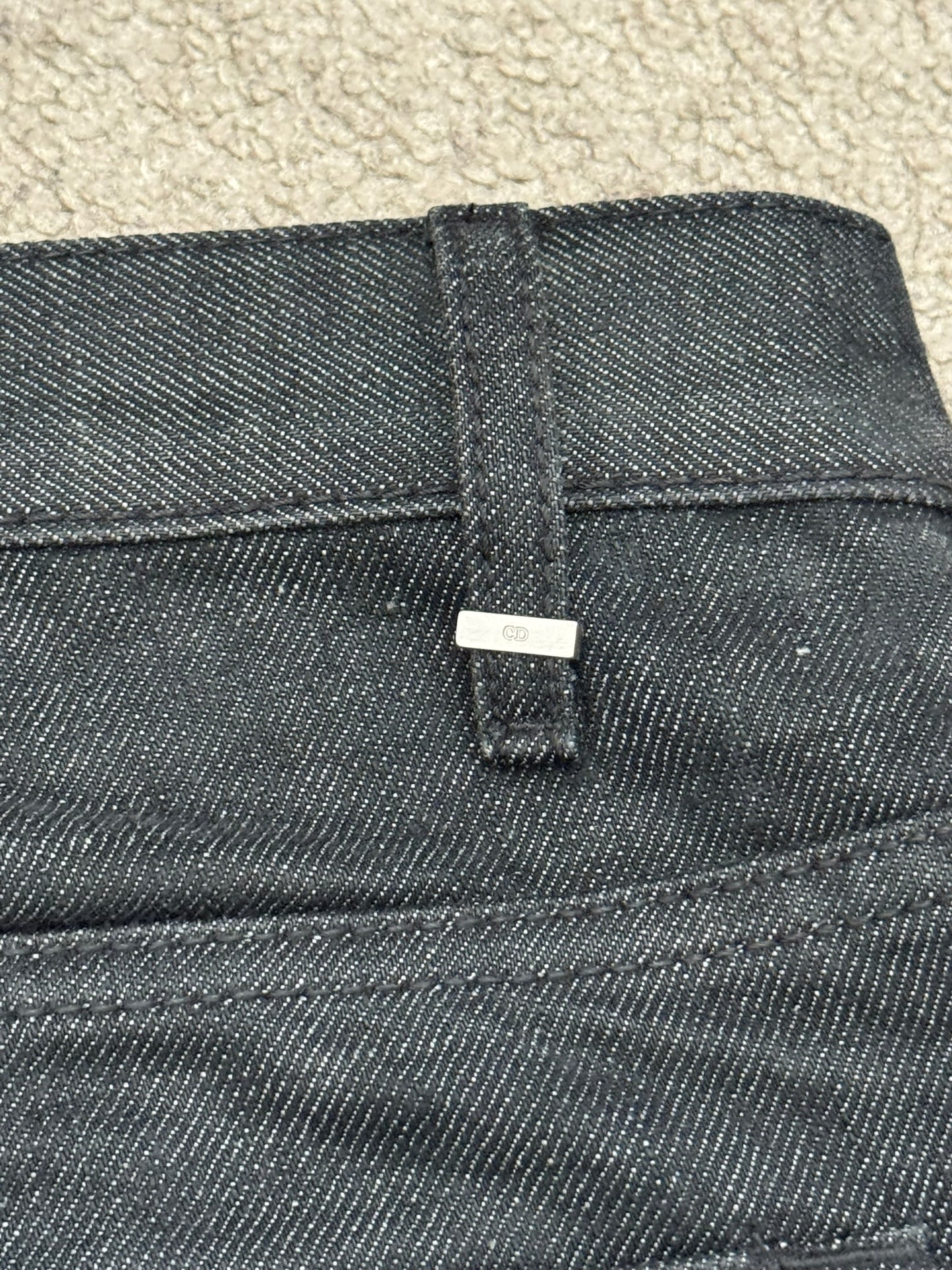 AW07 Dior Homme by Hedi Slimane "Navigate" Black Raw Denim Jeans