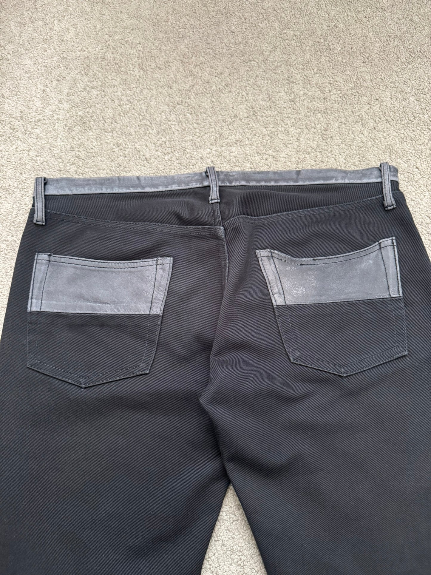 AW05 Undercover "Arts & Crafts" Leather Cummerbund Denim Jeans