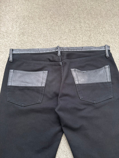 AW05 Undercover "Arts & Crafts" Leather Cummerbund Denim Jeans