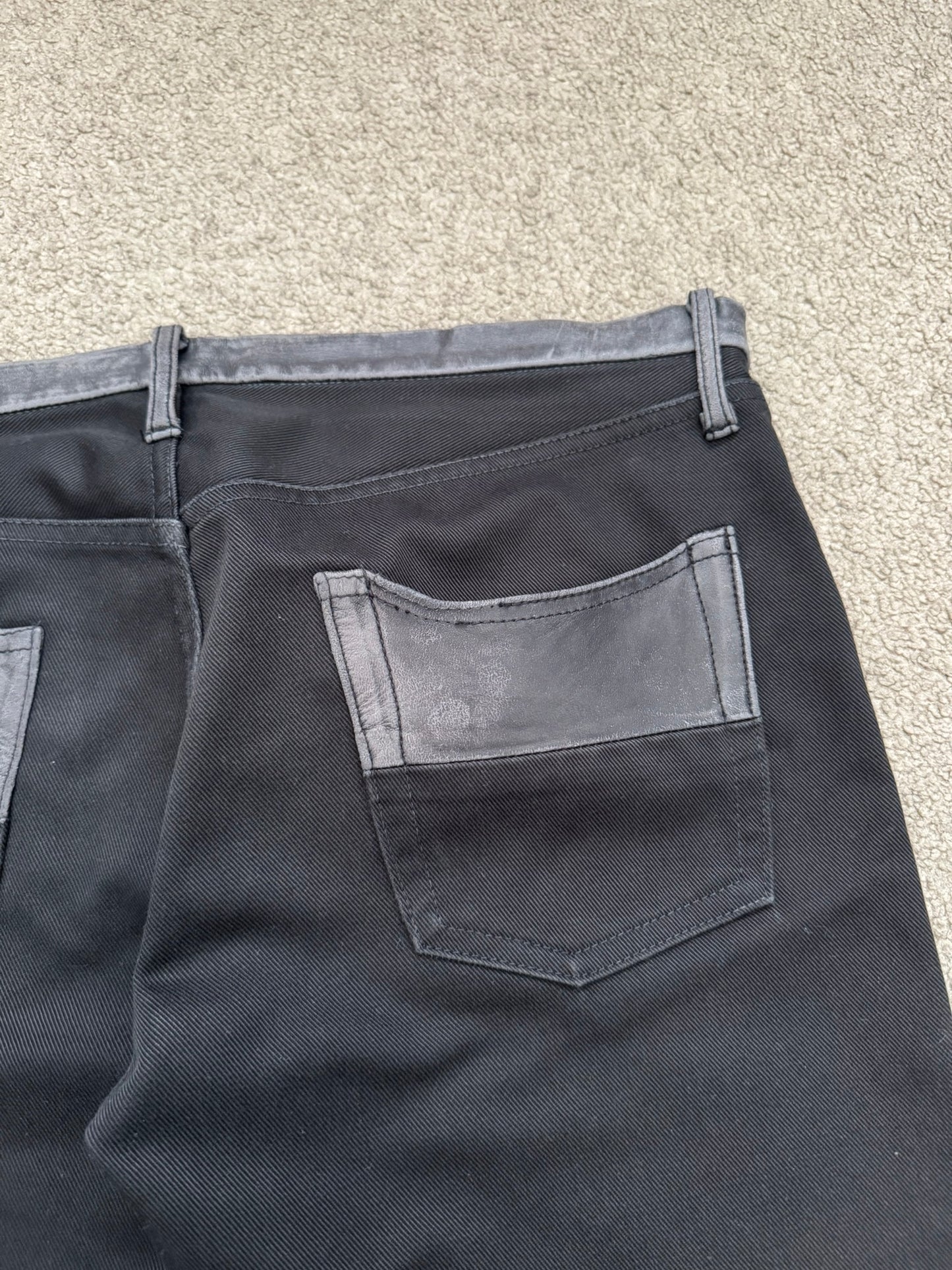 AW05 Undercover "Arts & Crafts" Leather Cummerbund Denim Jeans