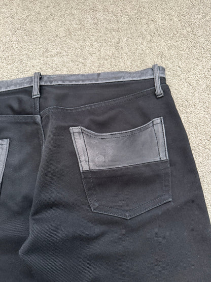 AW05 Undercover "Arts & Crafts" Leather Cummerbund Denim Jeans