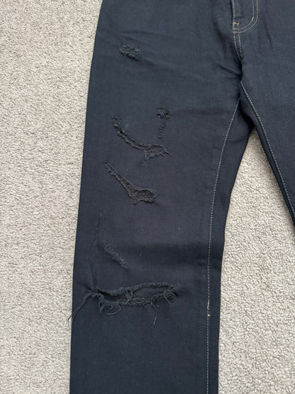 SS16 Saint Laurent by Hedi Slimane Distressed Crash Denim Jeans