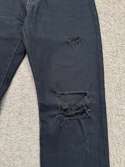 SS16 Saint Laurent by Hedi Slimane Distressed Crash Denim Jeans