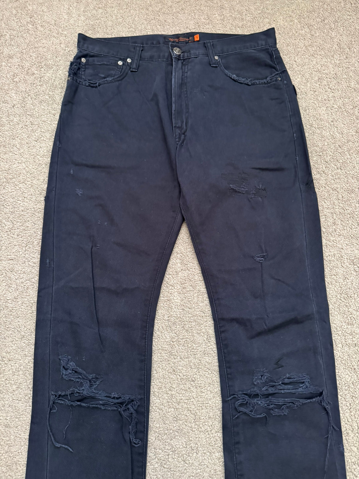 SS05 Undercover "But Beautiful" Graffiti Patch Denim Jeans