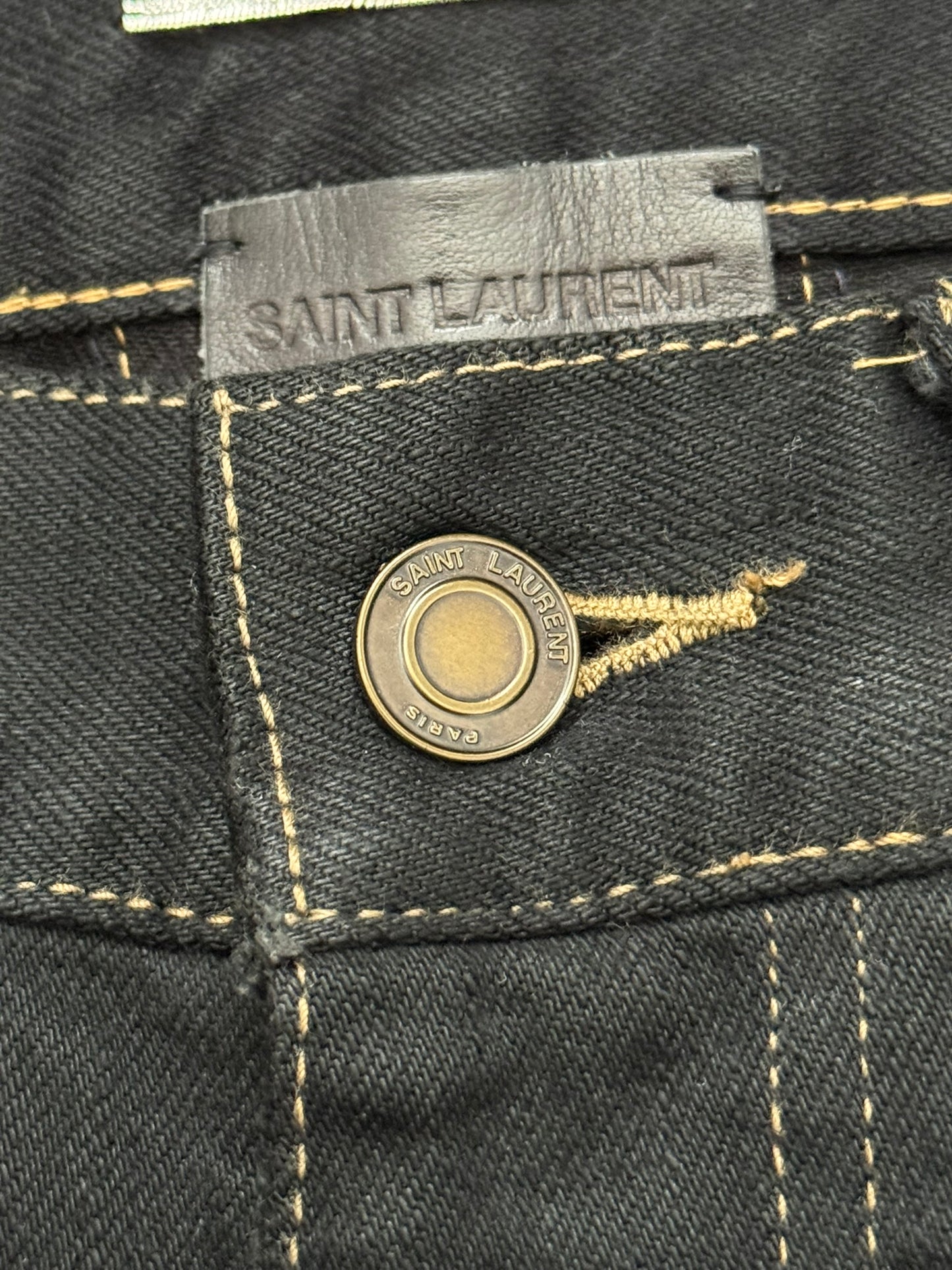 SS16 Saint Laurent by Hedi Slimane Distressed Crash Denim Jeans