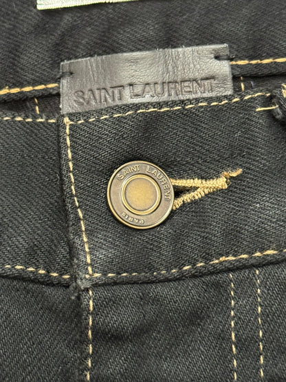 SS16 Saint Laurent by Hedi Slimane Distressed Crash Denim Jeans