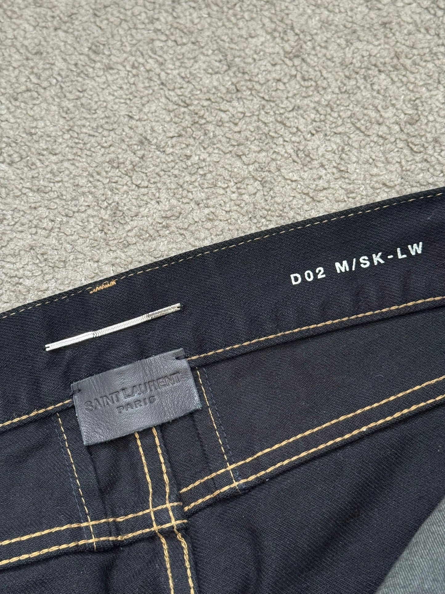 SS16 Saint Laurent by Hedi Slimane Distressed Crash Denim Jeans