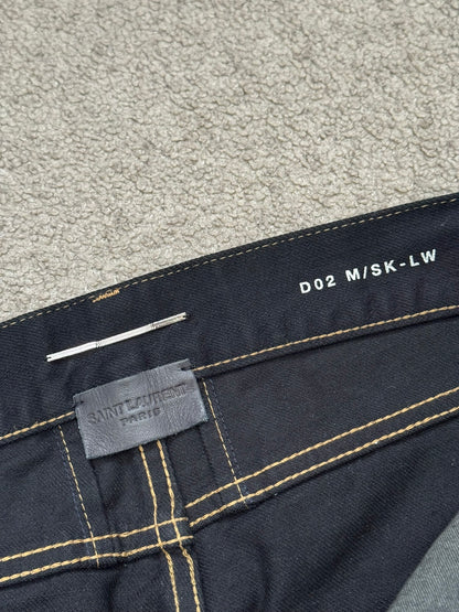 SS16 Saint Laurent by Hedi Slimane Distressed Crash Denim Jeans