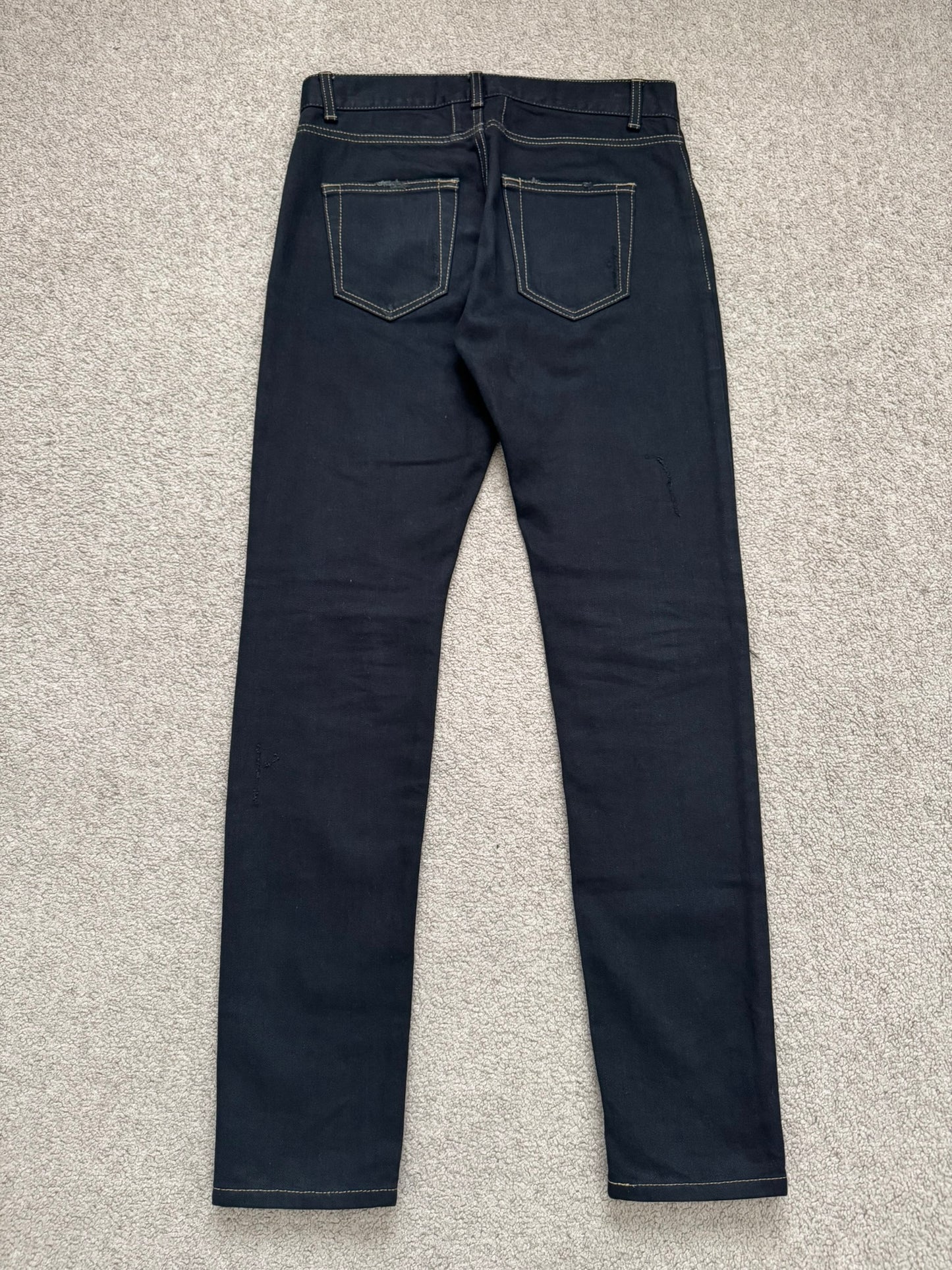 SS16 Saint Laurent by Hedi Slimane Distressed Crash Denim Jeans