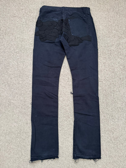 SS05 Undercover "But Beautiful" Graffiti Patch Denim Jeans