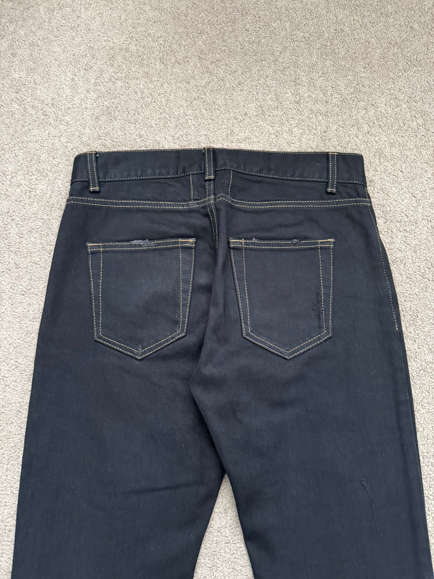SS16 Saint Laurent by Hedi Slimane Distressed Crash Denim Jeans