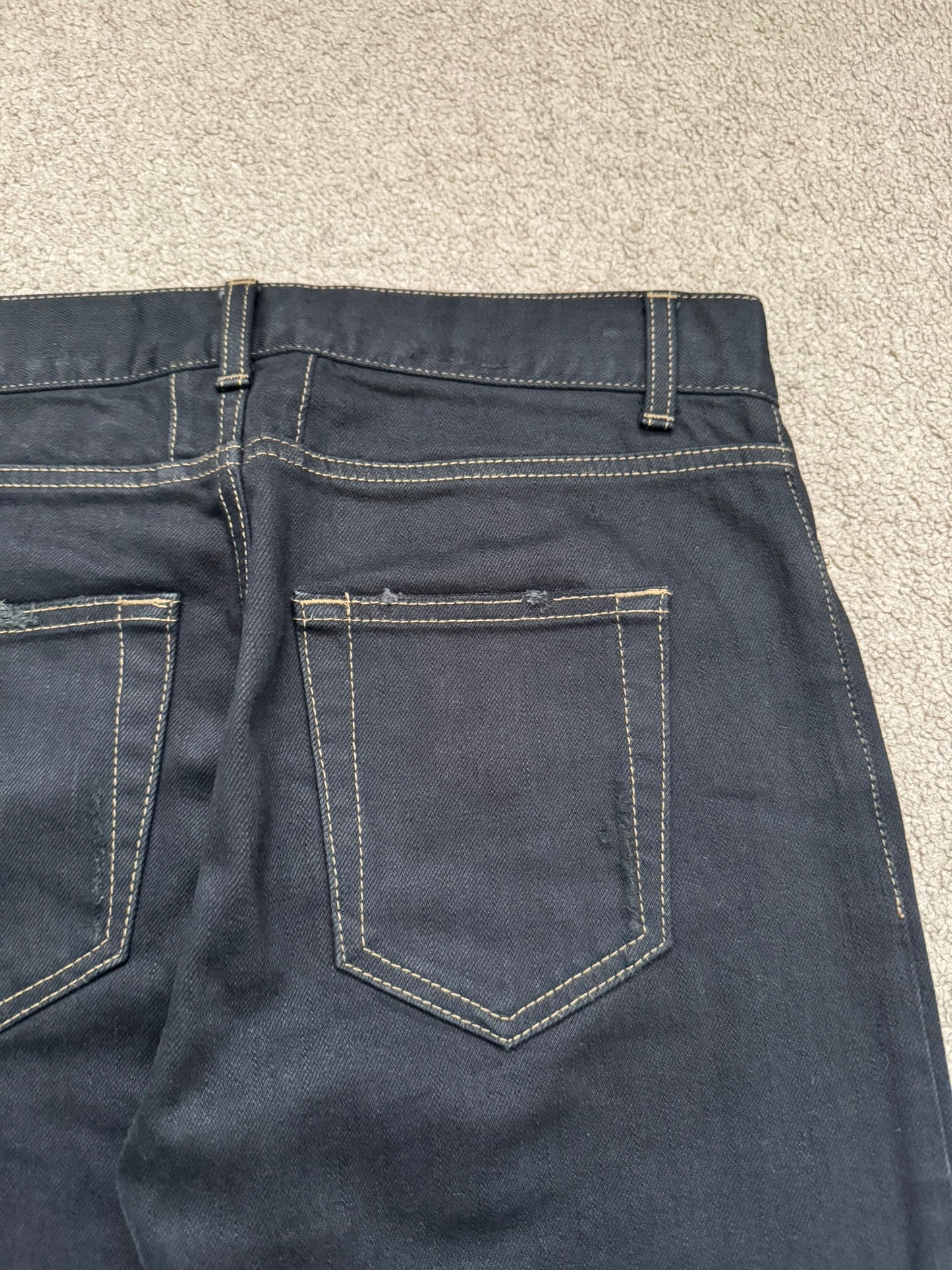 SS16 Saint Laurent by Hedi Slimane Distressed Crash Denim Jeans