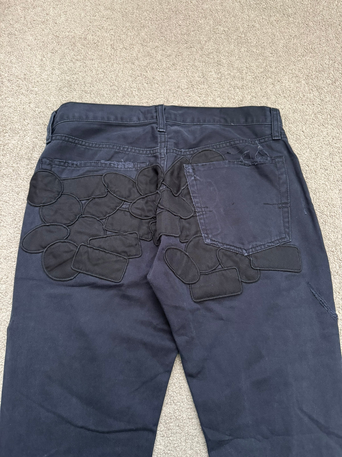 SS05 Undercover "But Beautiful" Graffiti Patch Denim Jeans