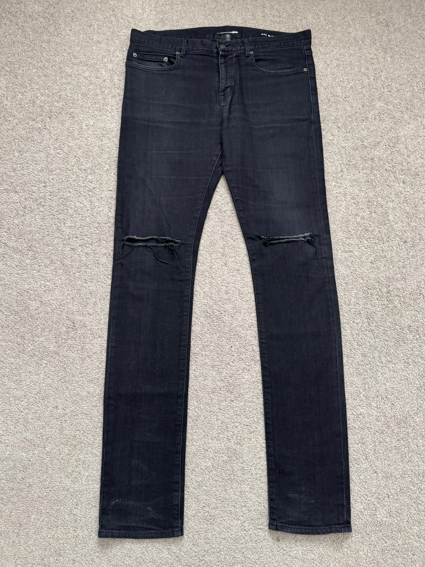 FW14 Saint Laurent by Hedi Slimane Knee Slit D02 Denim Jeans