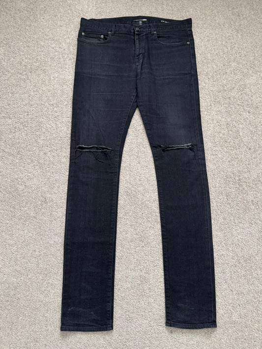 FW14 Saint Laurent by Hedi Slimane Knee Slit D02 Denim Jeans