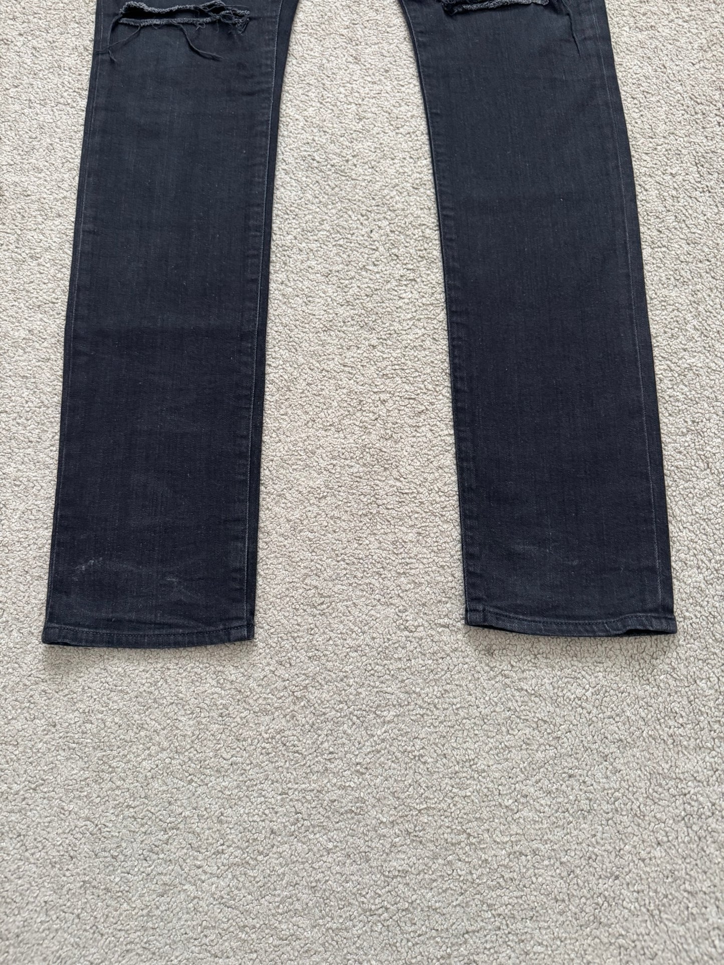 FW14 Saint Laurent by Hedi Slimane Knee Slit D02 Denim Jeans
