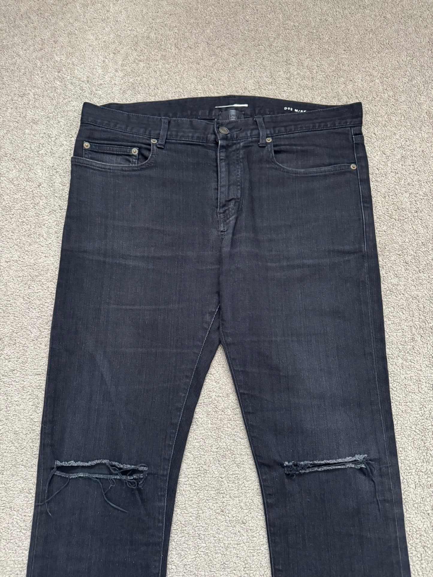 FW14 Saint Laurent by Hedi Slimane Knee Slit D02 Denim Jeans