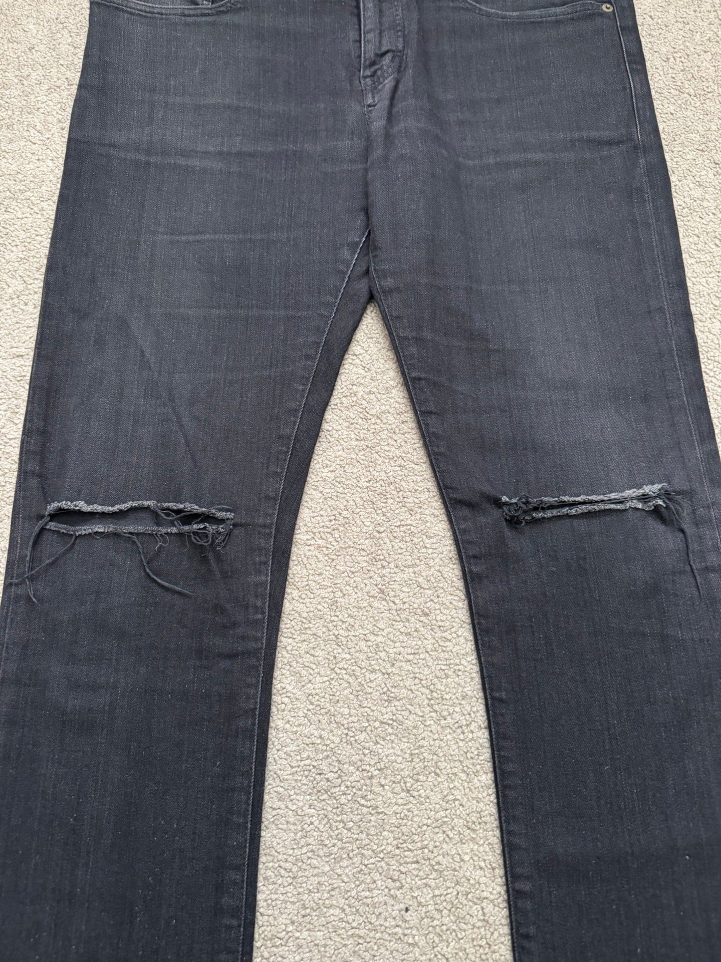 FW14 Saint Laurent by Hedi Slimane Knee Slit D02 Denim Jeans