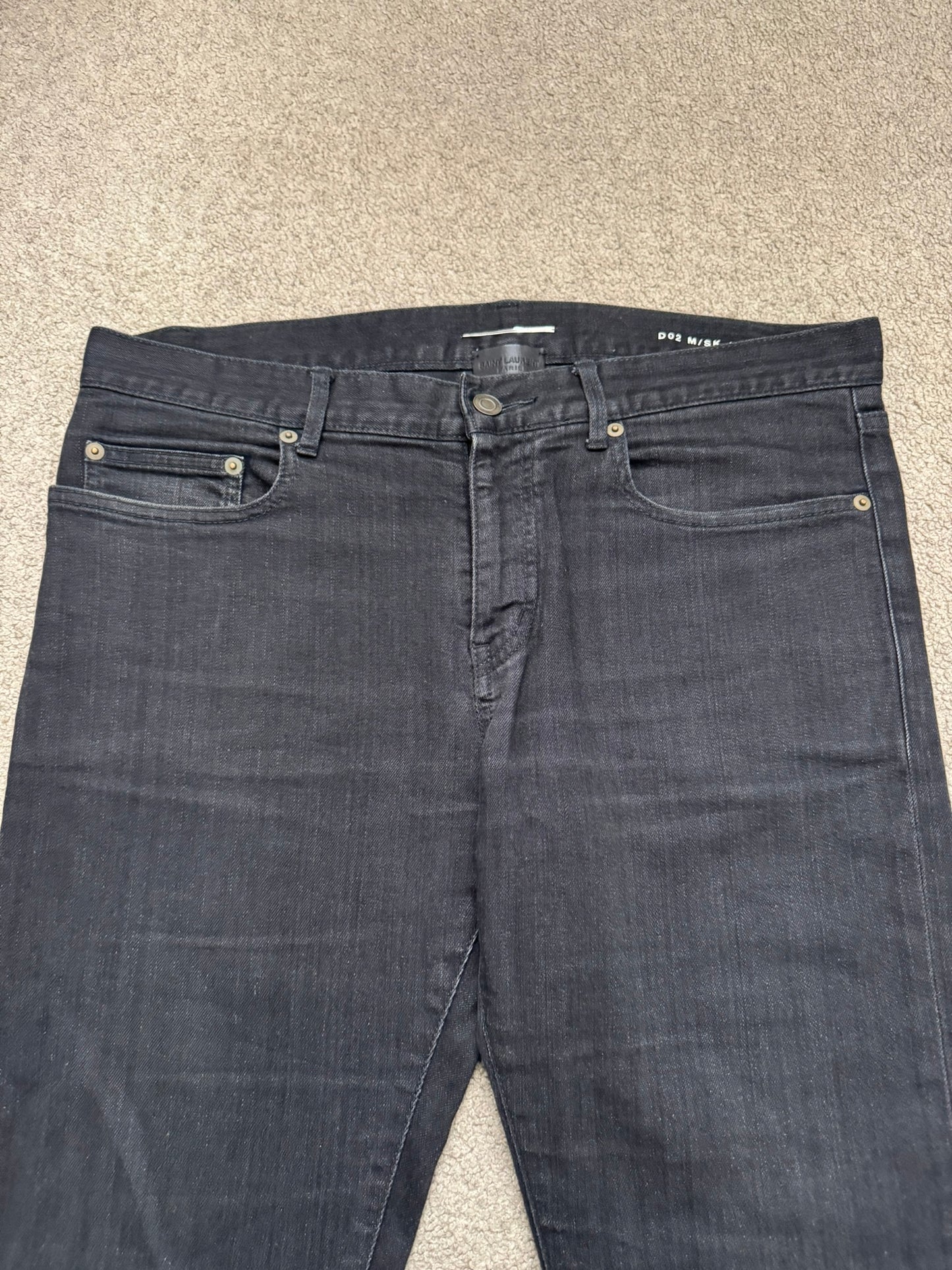 FW14 Saint Laurent by Hedi Slimane Knee Slit D02 Denim Jeans