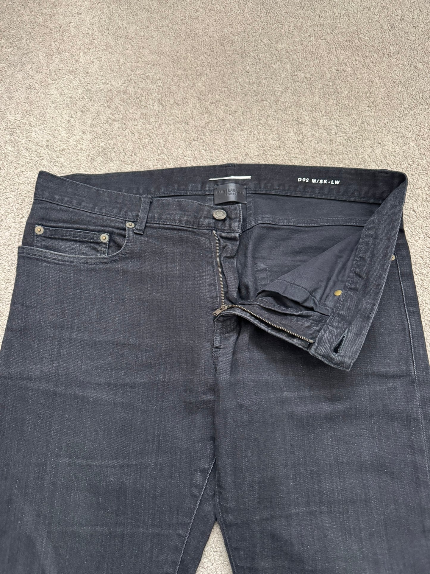 FW14 Saint Laurent by Hedi Slimane Knee Slit D02 Denim Jeans
