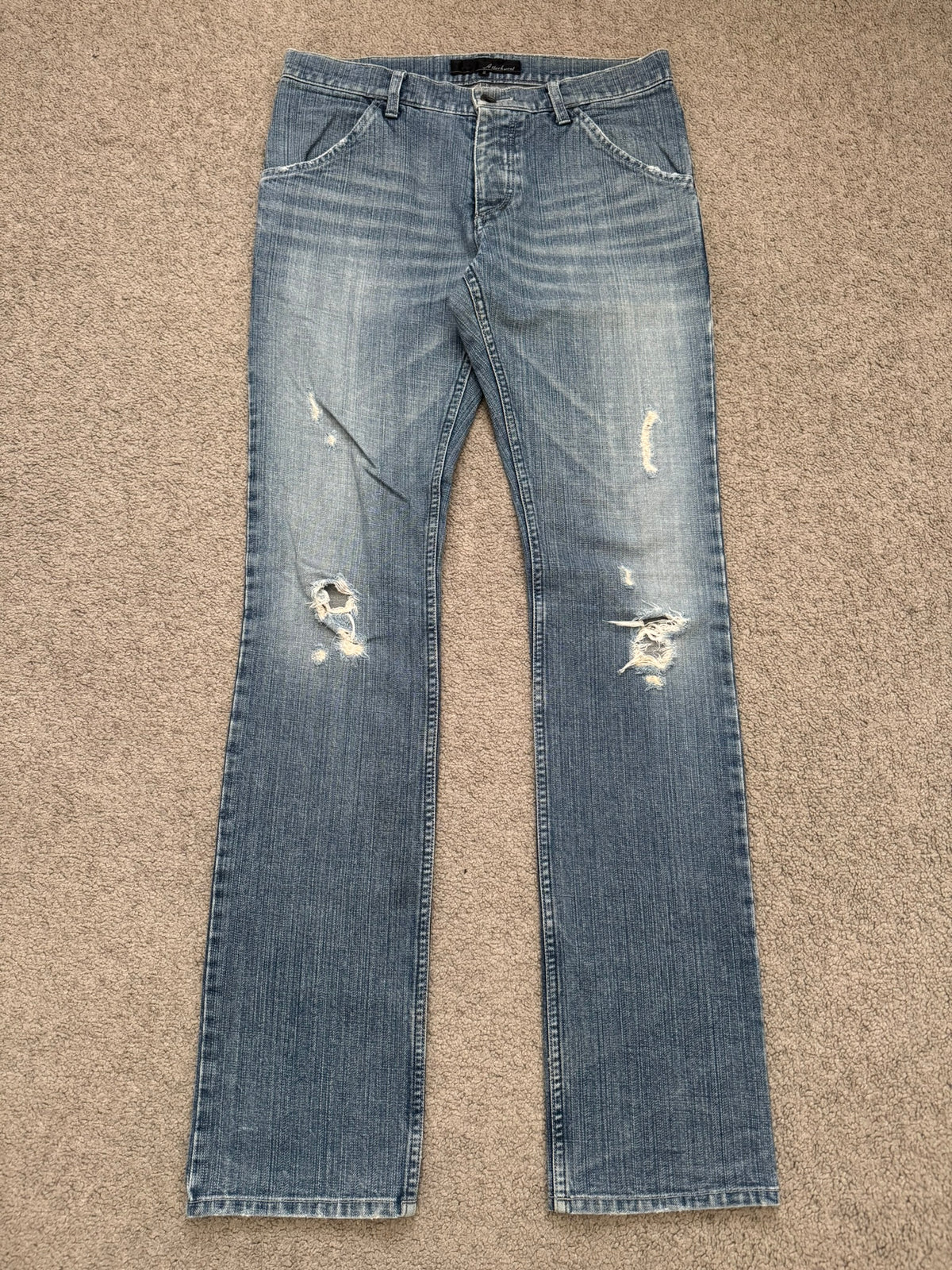 Kazuyuki Kumagai Attachment Crash Distressed Denim Jeans