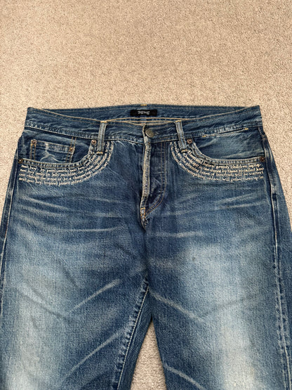 SS09 Undercover "Neoboy" Patti Smith Poem Denim Jeans
