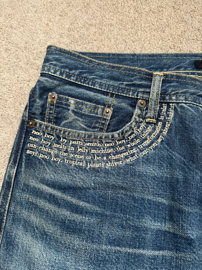 SS09 Undercover "Neoboy" Patti Smith Poem Denim Jeans