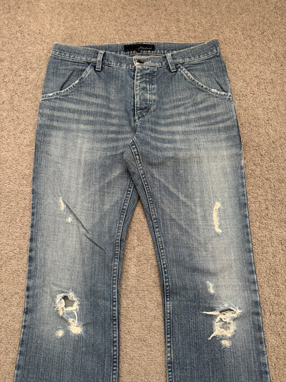 Kazuyuki Kumagai Attachment Crash Distressed Denim Jeans